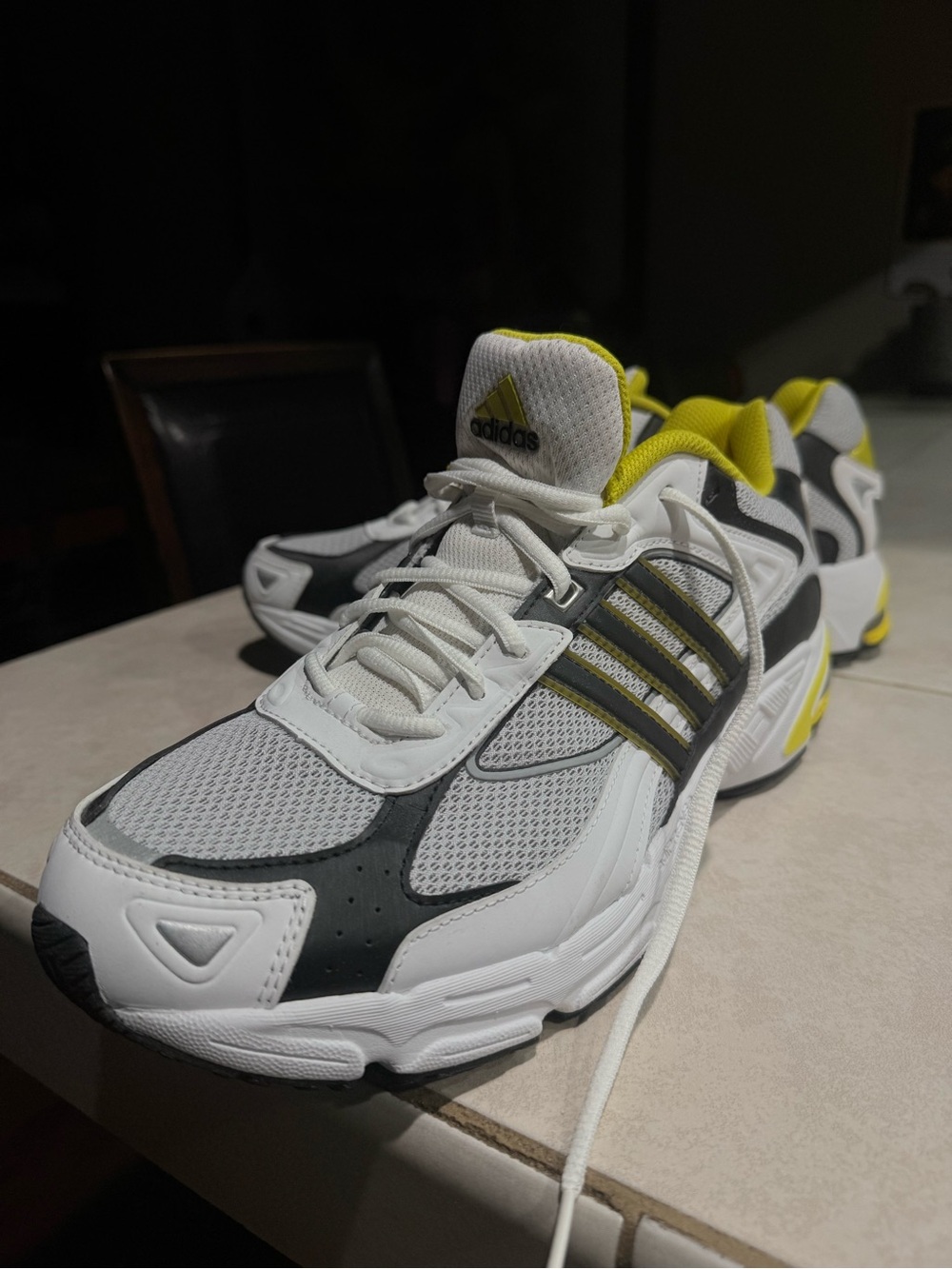 adidas White Black Yellow Men's Running Sneakers
